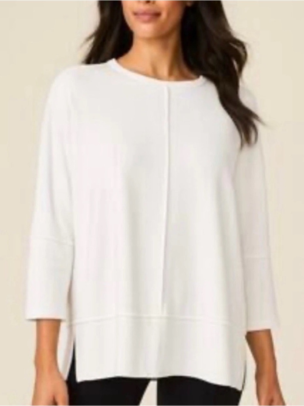 Spanx Perfect Length Dolman Sleeve Sweatshirt Pullover Top small white